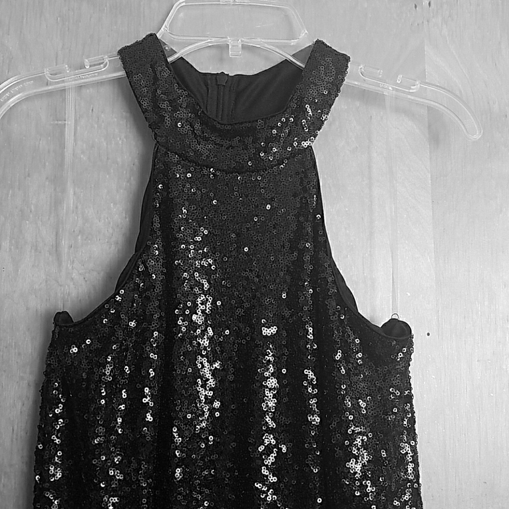 1 brand new never worn black sequined prom dress